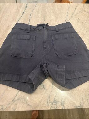 Madewell High-Waist Utility Shorts in Slate Blue